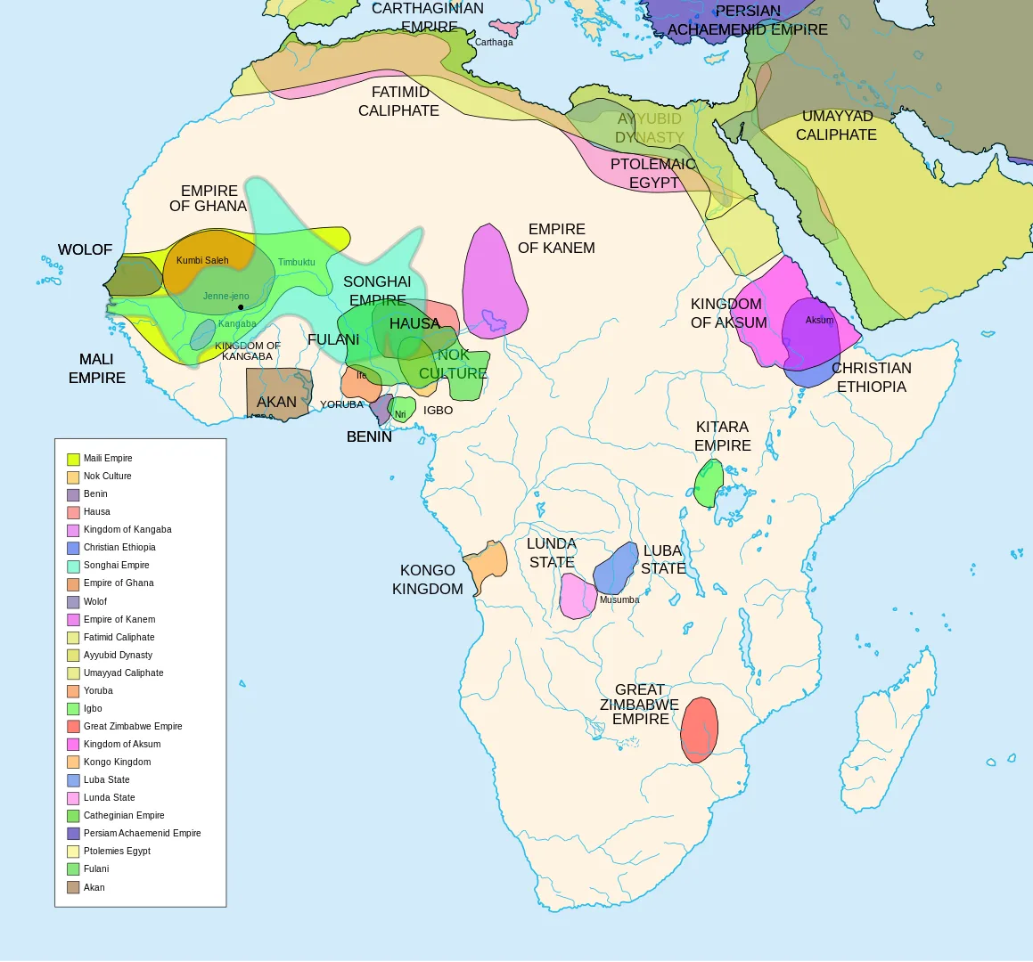 Map showing Africa pre Colonisation