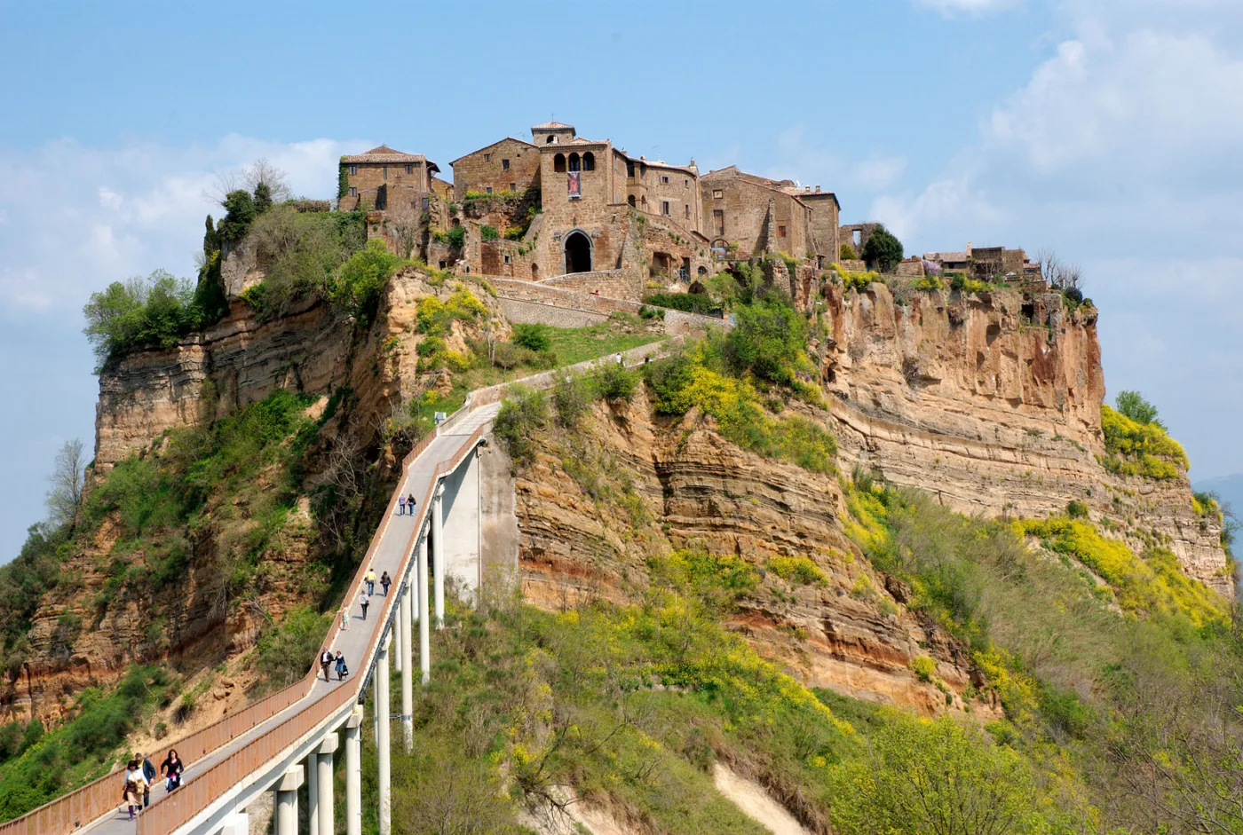 A former Etruscan walled town on a hill