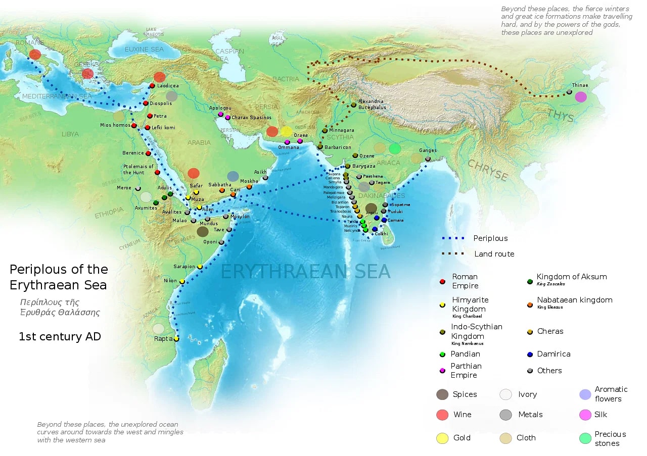  Periplous of the Erythreaen Sea map