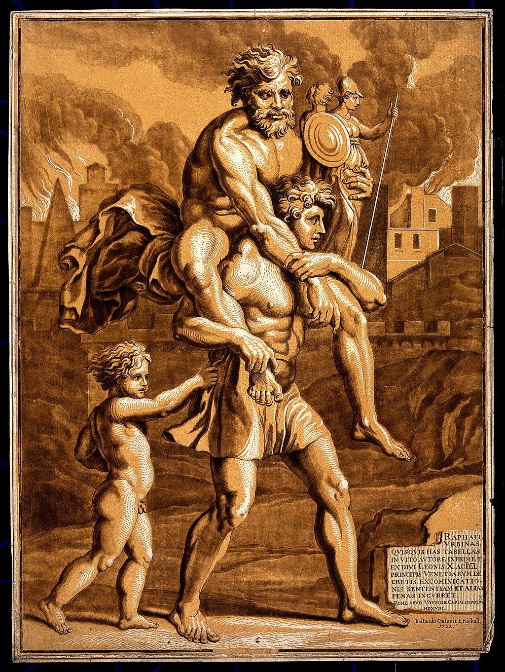 Aeneas carrying his father Anchises on his shoulders