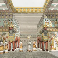 artists impression of hall in assyria