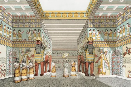 artists impression of hall in assyria