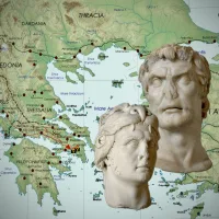 Featured Image for Article displaying map of War Location and Head of Sulla and Mithridates VI