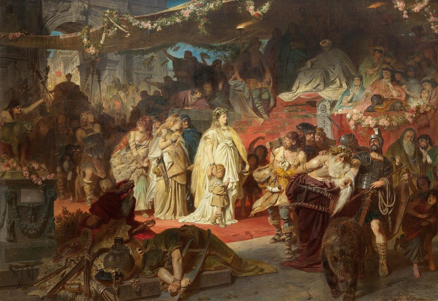 Thusnelda in the triumphal procession of Germanicus by Carl Theodor von Piloty