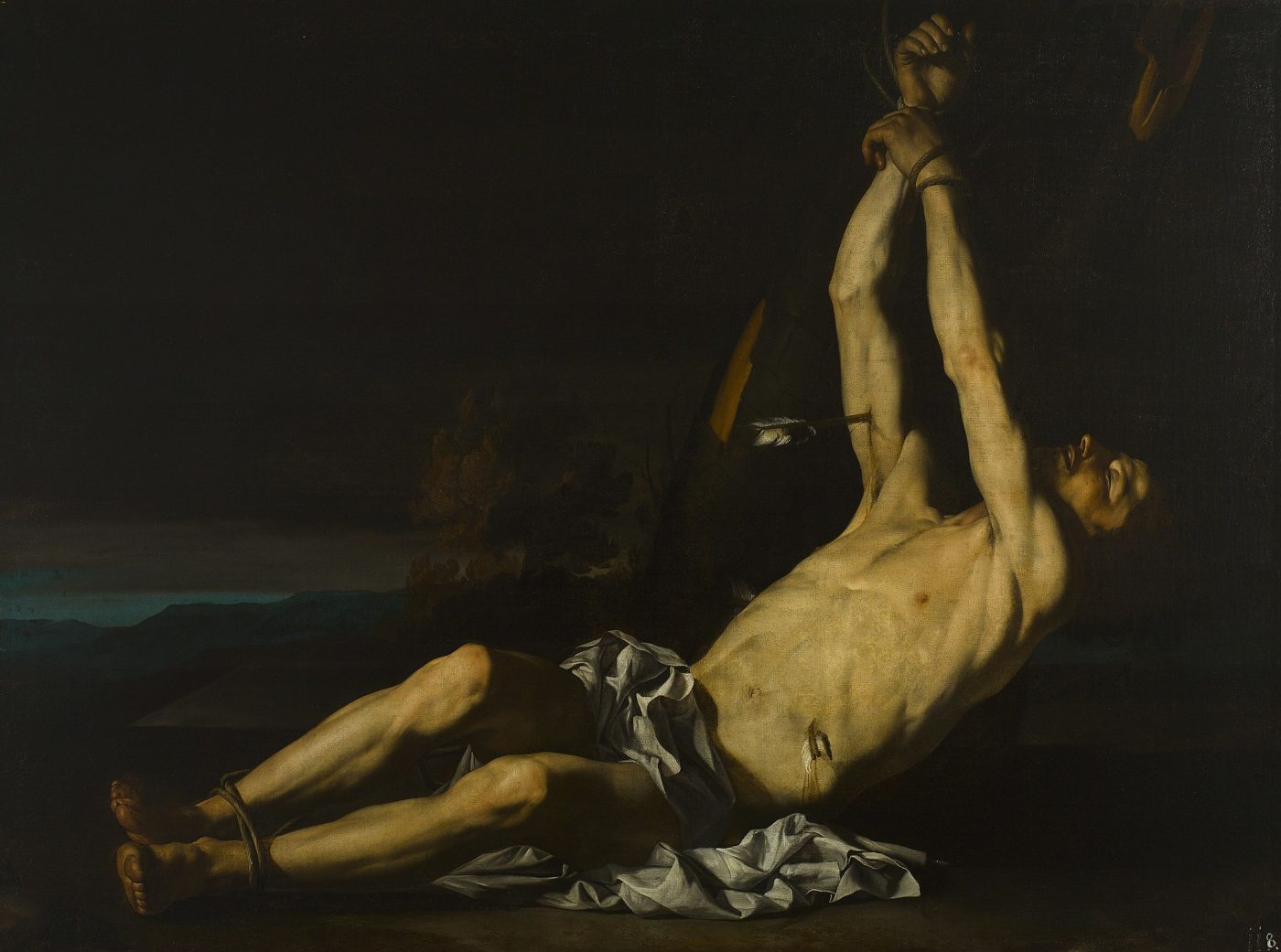 Francesco- Guarino, Saint Sebastian, dramatic, dark