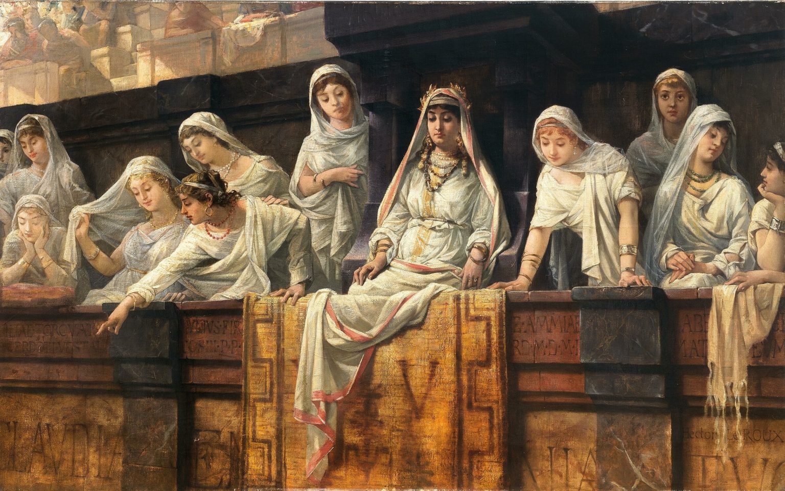 from Louis Hector Leroux-Empress Theodora in the Imperial Box in the Hippodrome