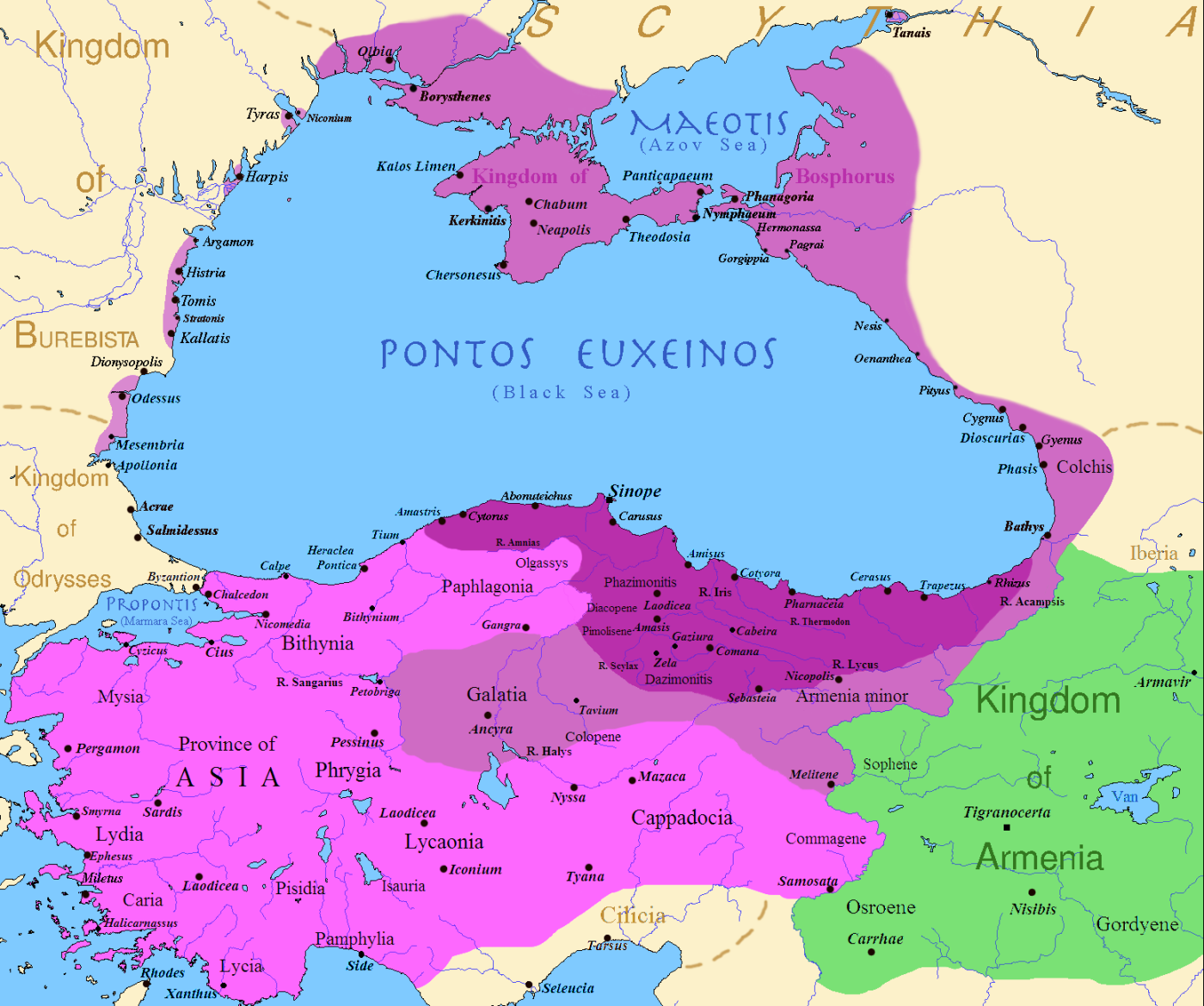 Map of Pontic Kingdom