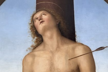 Saint Sebastian tied with arrows in his body