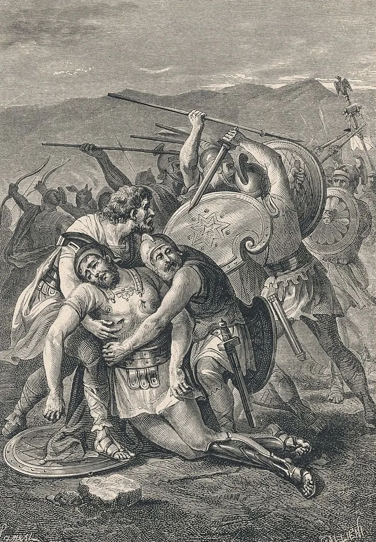 Spartacus' death by Hermann Vogel