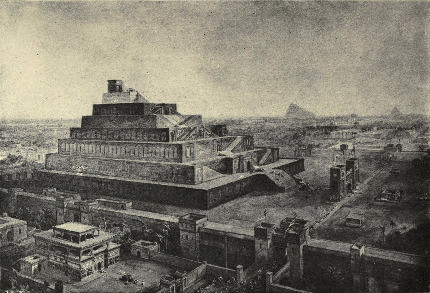Illustration The Walls of Babylon and the Temple of Bel