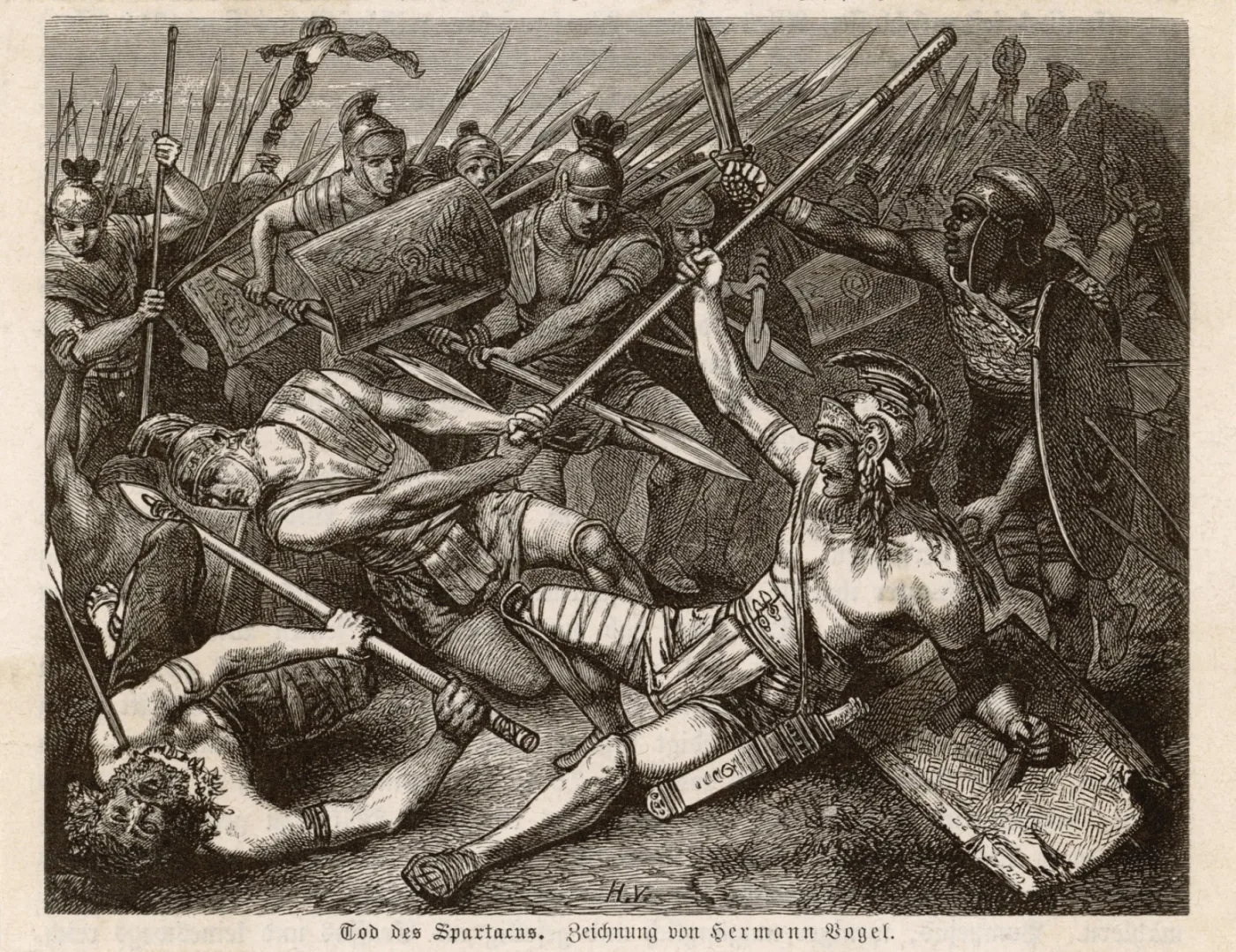 The death of Spartacus by Hermann Vogel
