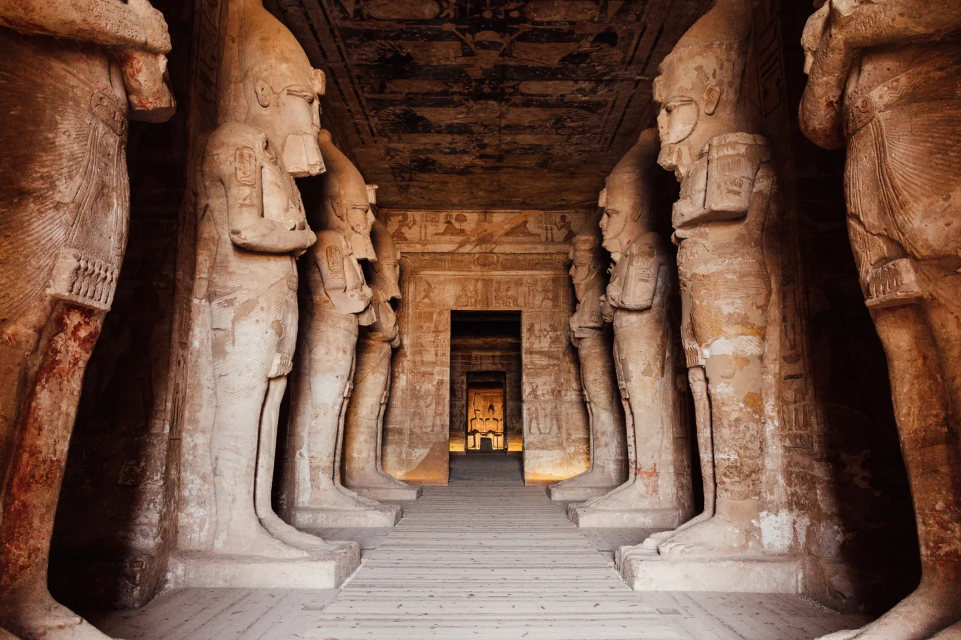 Interior of the The Great Temple at Abu Simbel in Upper Egypt